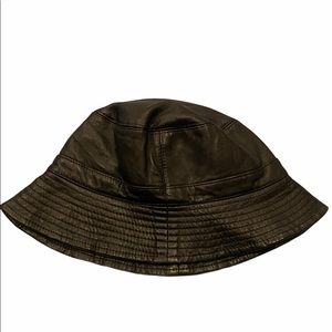 Faux leather bucket hat